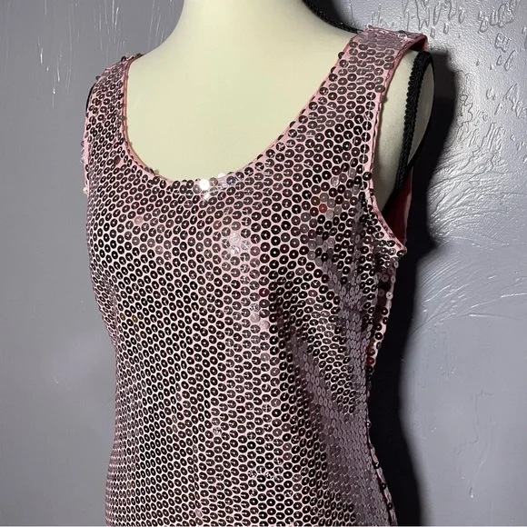 Vintage Glenrob Pink Sequin Bodycon Open Back Mini Dress - Picture 3 of 7